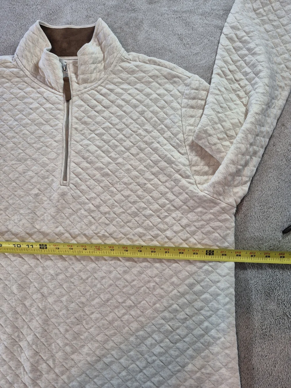 Banana Republic Quilted Half-Zip Waffle Pullover White Mens Sz XL